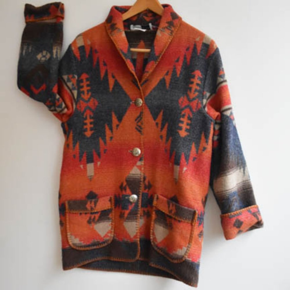 Rhoda Stark Navajo Print Wool Jacket XS